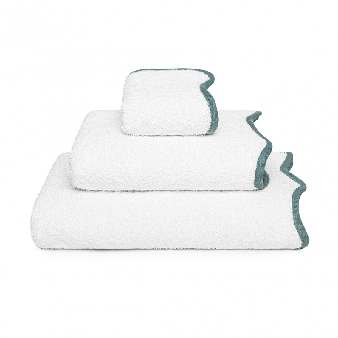Portobello Scalloped Guest Towel - DEEP SEA - 12''X20'' | Guest Towel