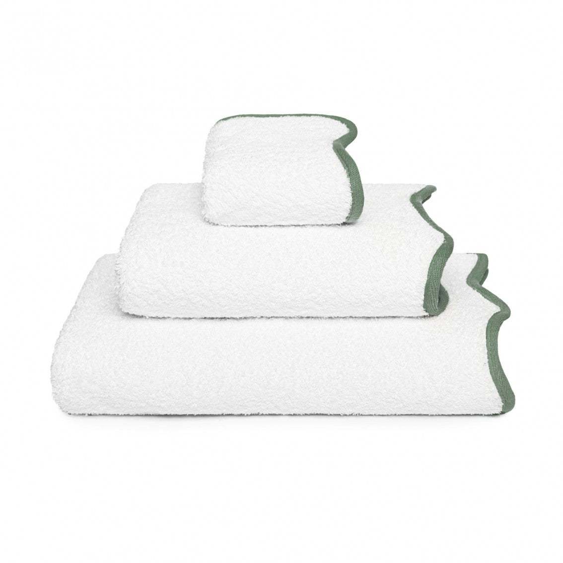 Portobello Scalloped Guest Towel - JADE - 12''X20'' | Guest Towel