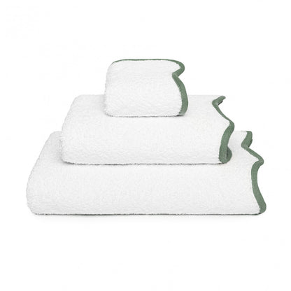 Portobello Scalloped Hand Towel - JADE - 20'X39'' | XL Hand Towel