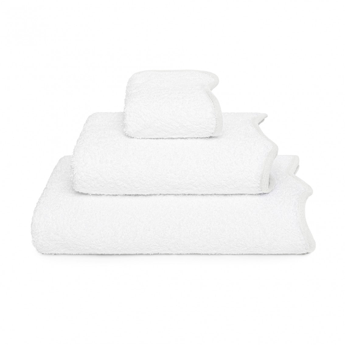 Portobello Scalloped Hand Towel - WHITE - 20'X39'' | XL Hand Towel