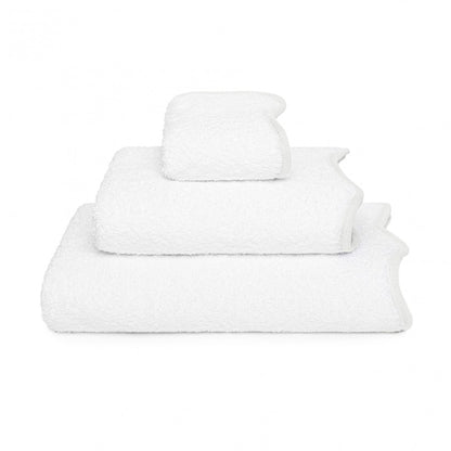 Portobello Scalloped Hand Towel - WHITE - 20'X39'' | XL Hand Towel