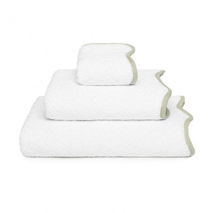 Portobello Scalloped Hand Towel - SAGE - 20'X39'' | XL Hand Towel