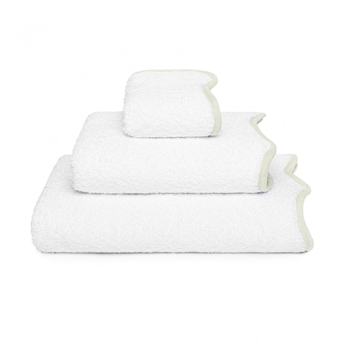 Portobello Scalloped Hand Towel - DOVE - 20'X39'' | XL Hand Towel