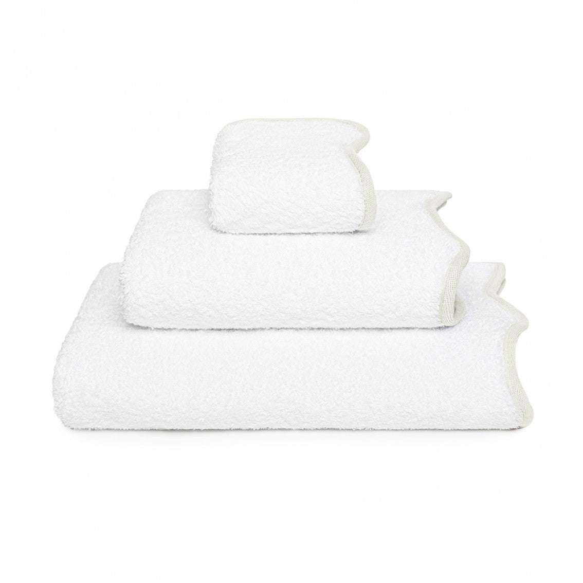 Portobello Scalloped Guest Towel - SNOW - 12''X20'' | Guest Towel
