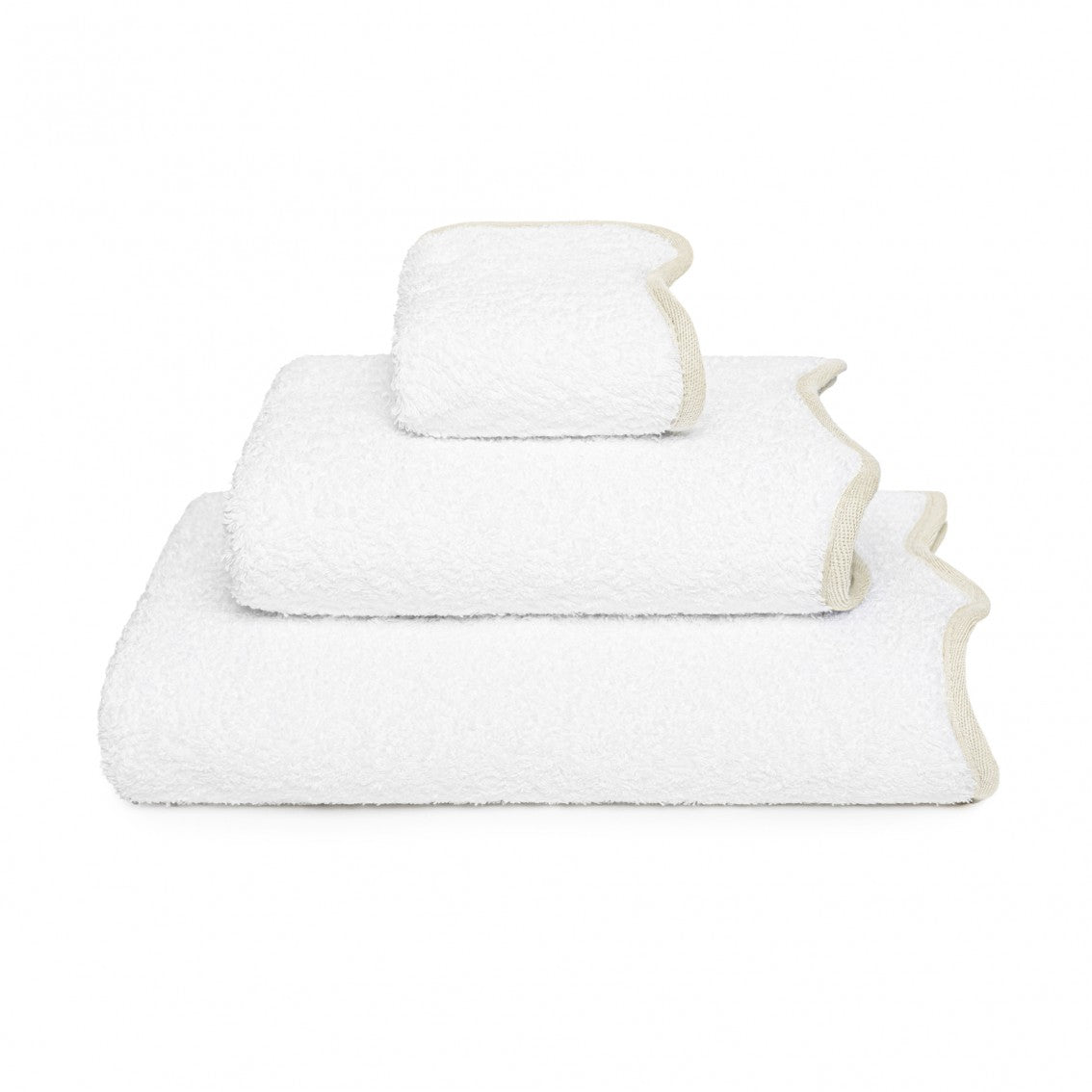 Portobello Scalloped Guest Towel - NATURAL - 12''X20'' | Guest Towel