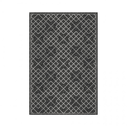 Ribeira Area Rug by Graccioza in Anthracite, Rectangular
