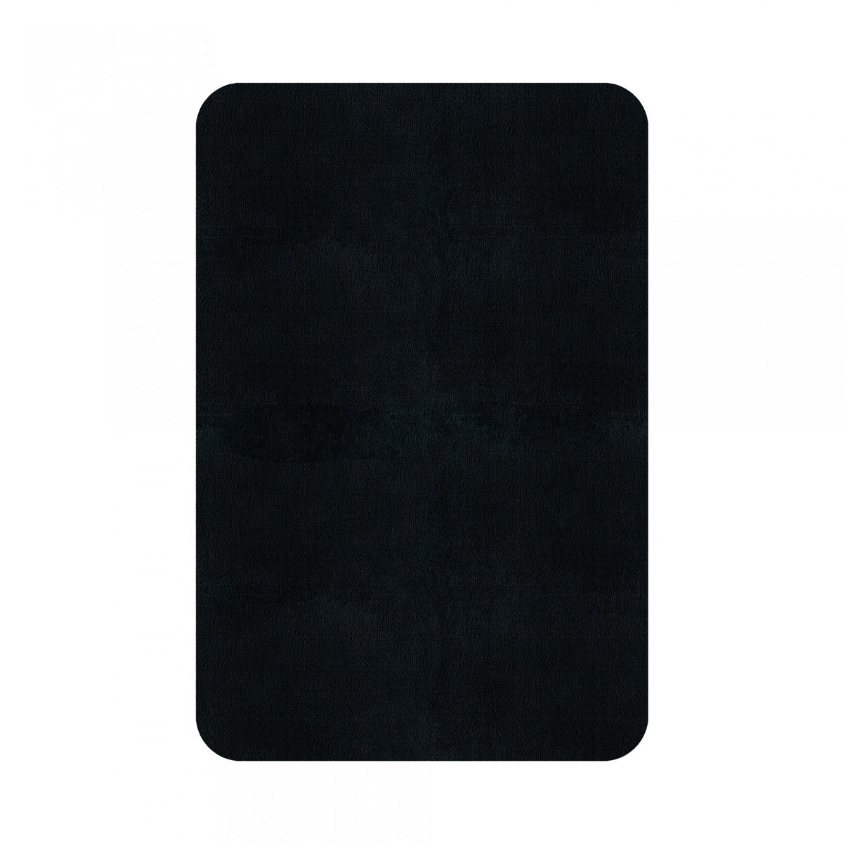 Plain Area Rug by Graccioza in Black, Rounded Edge