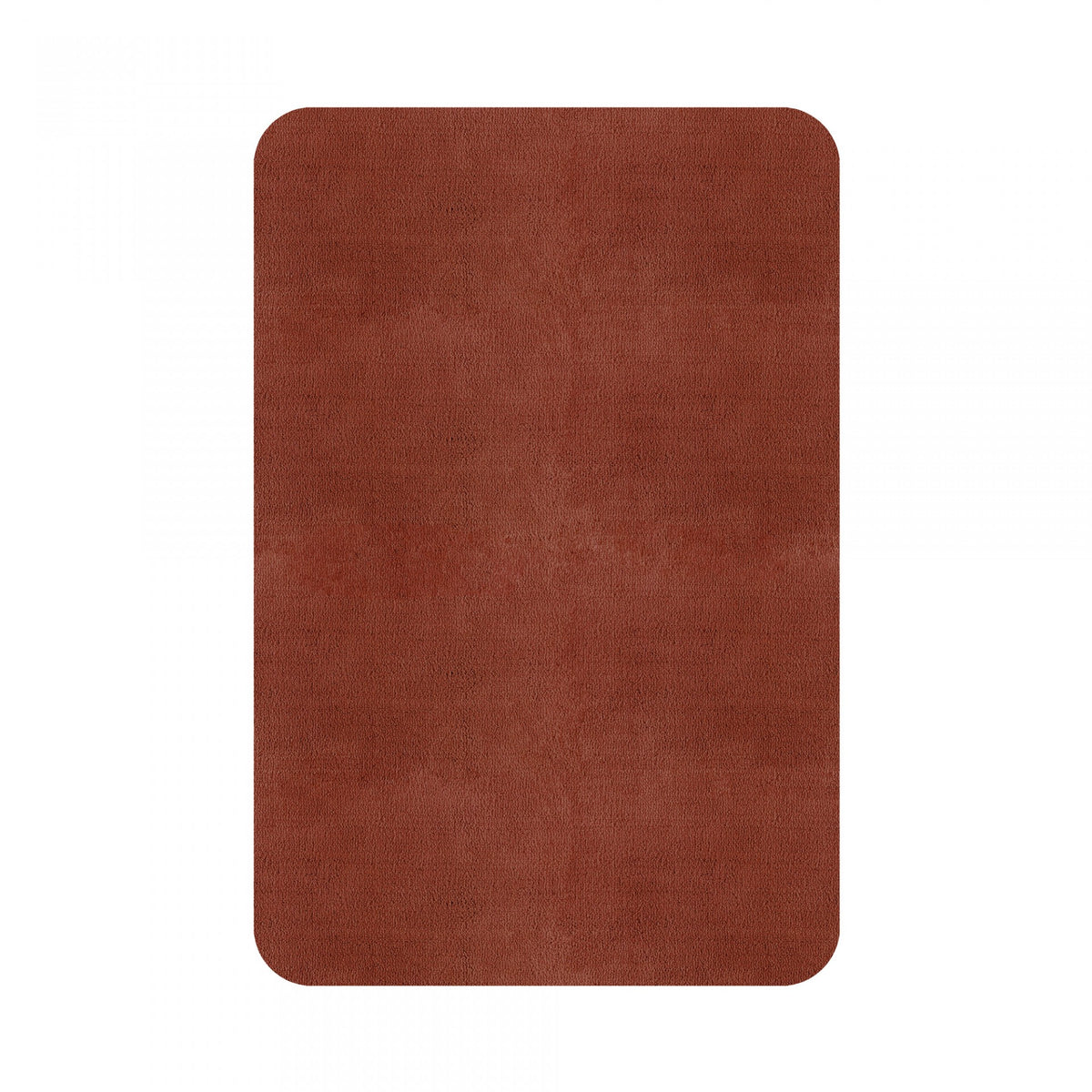 Plain Area Rug by Graccioza in Clay, Rounded Edge