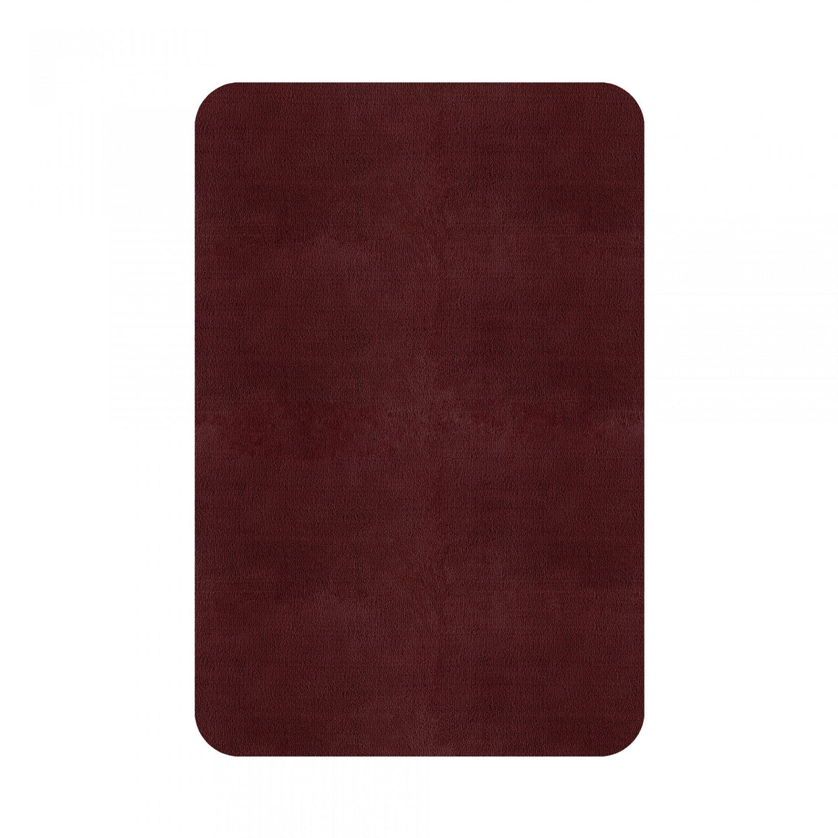 Plain Area Rug by Graccioza in Bordeaux, Rounded Edge