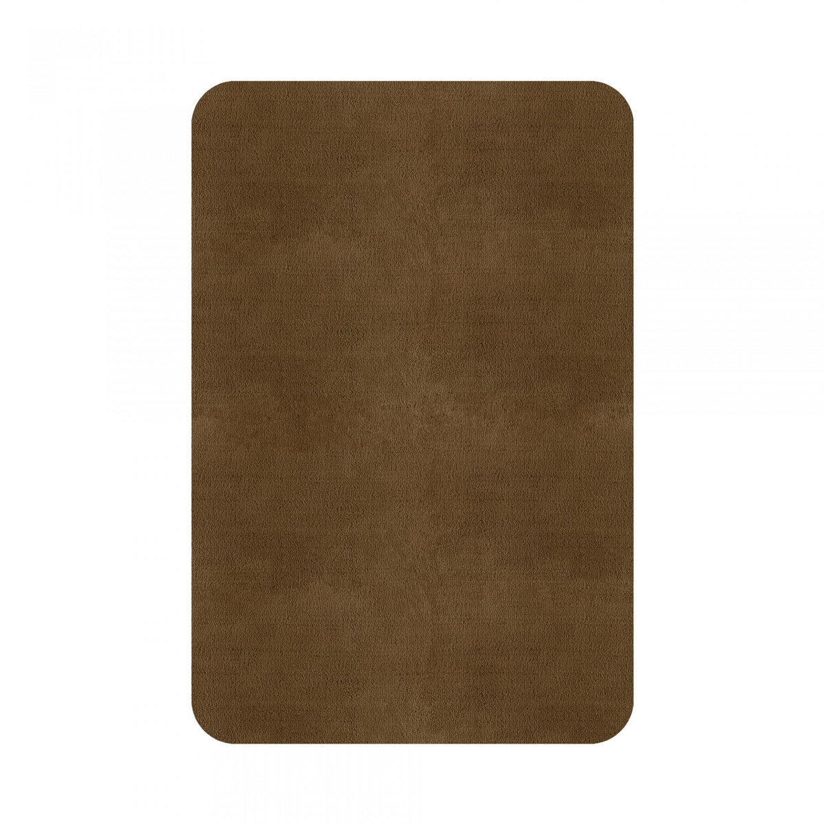 Plain Area Rug by Graccioza in Camel Brown, Rounded Edge
