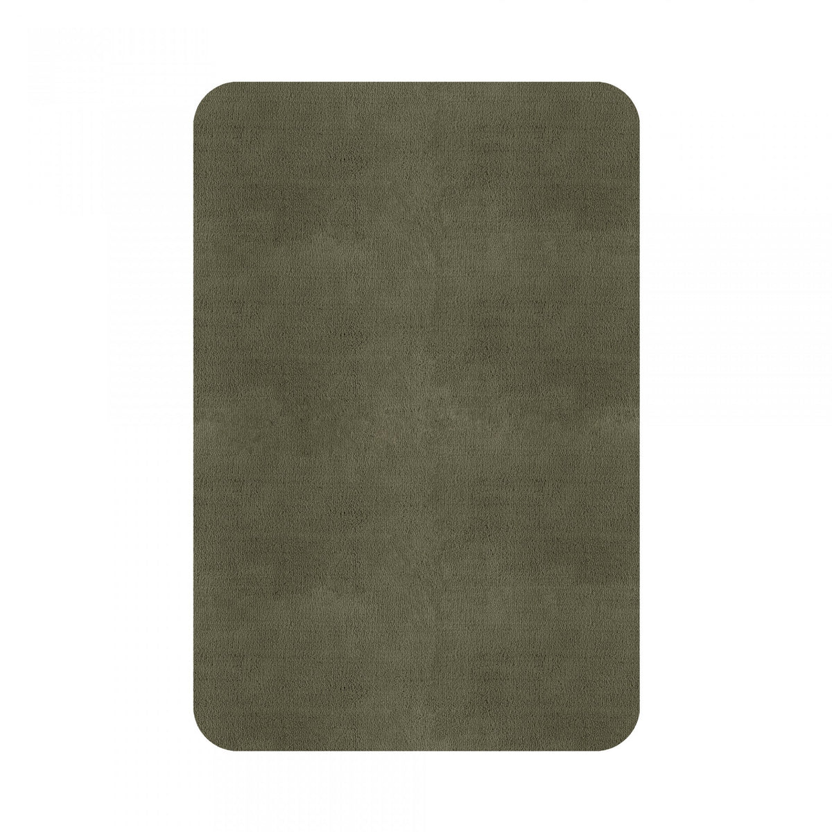 Plain Area Rug by Graccioza in Sage Taupe, Rounded Edge