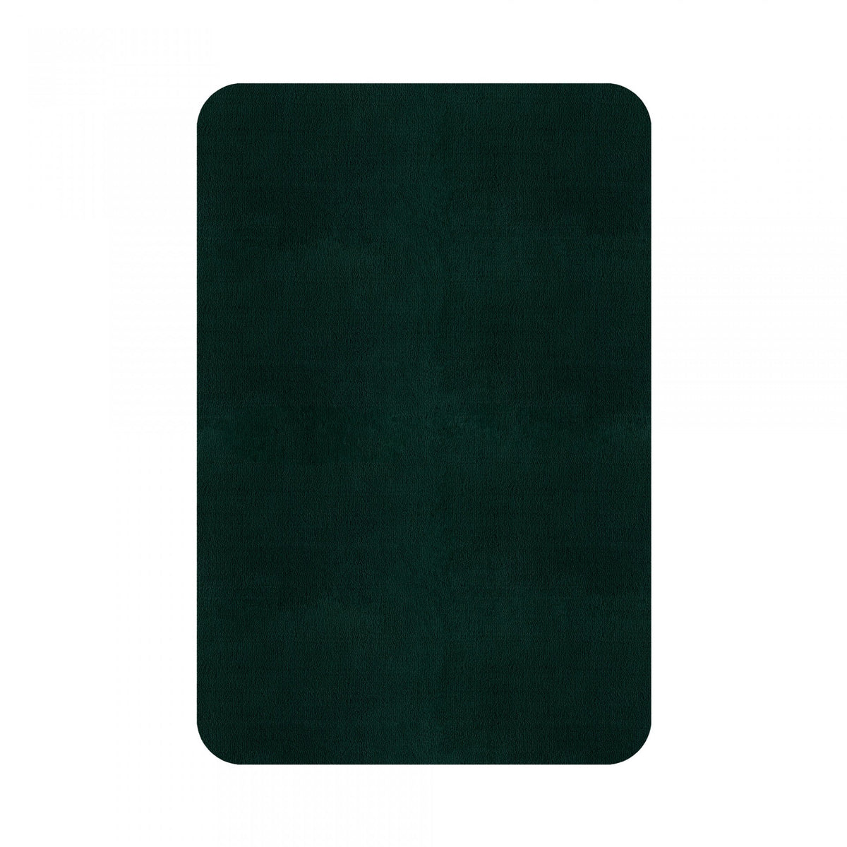 Plain Area Rug by Graccioza in Hunter Green, Rounded Edge