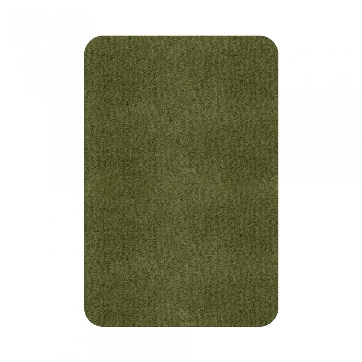 Plain Area Rug by Graccioza in Fresh Olive, Rounded Edge