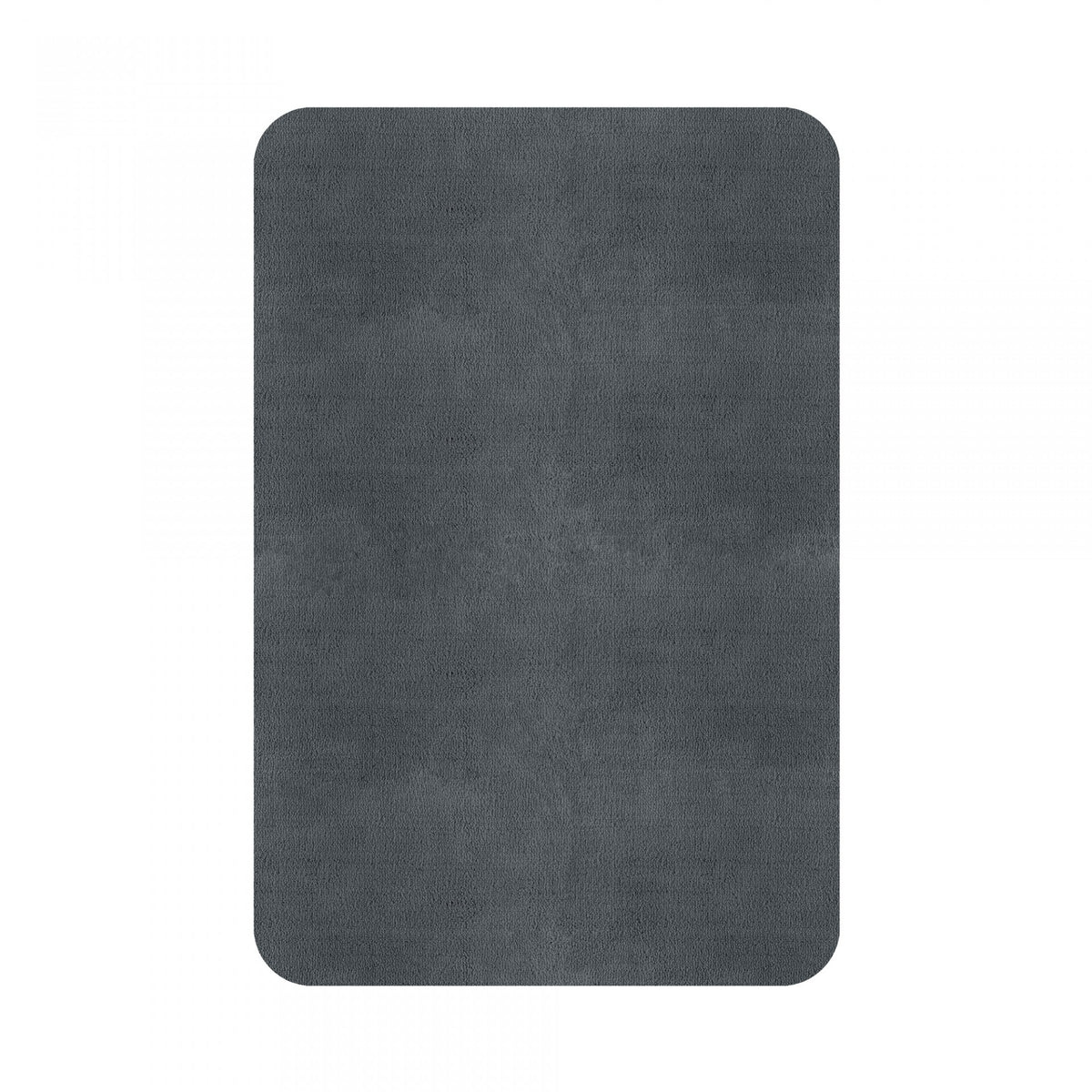 Plain Area Rug by Graccioza in Dusty Blue, Rounded Edge