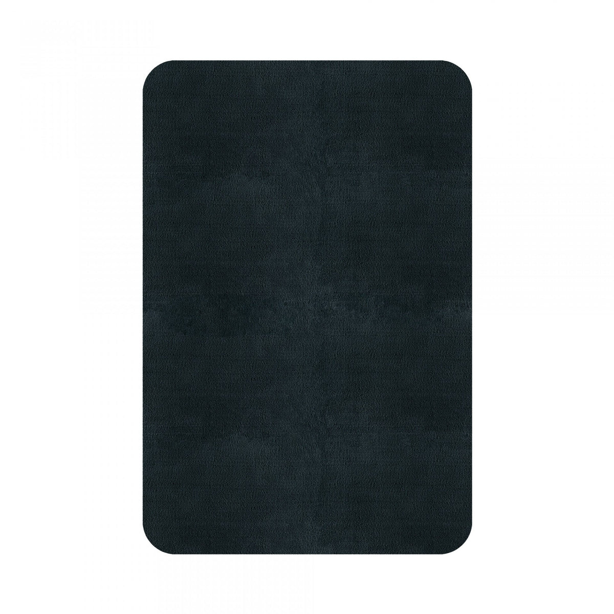 Plain Area Rug by Graccioza in Charcoal Blue, Rounded Edge