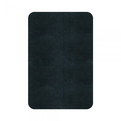 Plain Area Rug by Graccioza in Charcoal Blue, Rounded Edge
