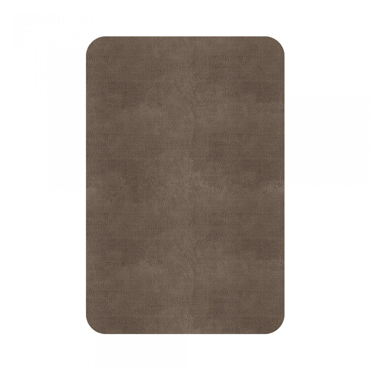 Plain Area Rug by Graccioza in Taupe, Rounded Edge