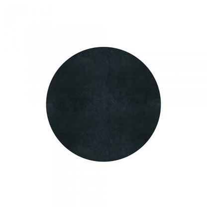 Plain Area Rug by Graccioza in Charcoal Blue, Round