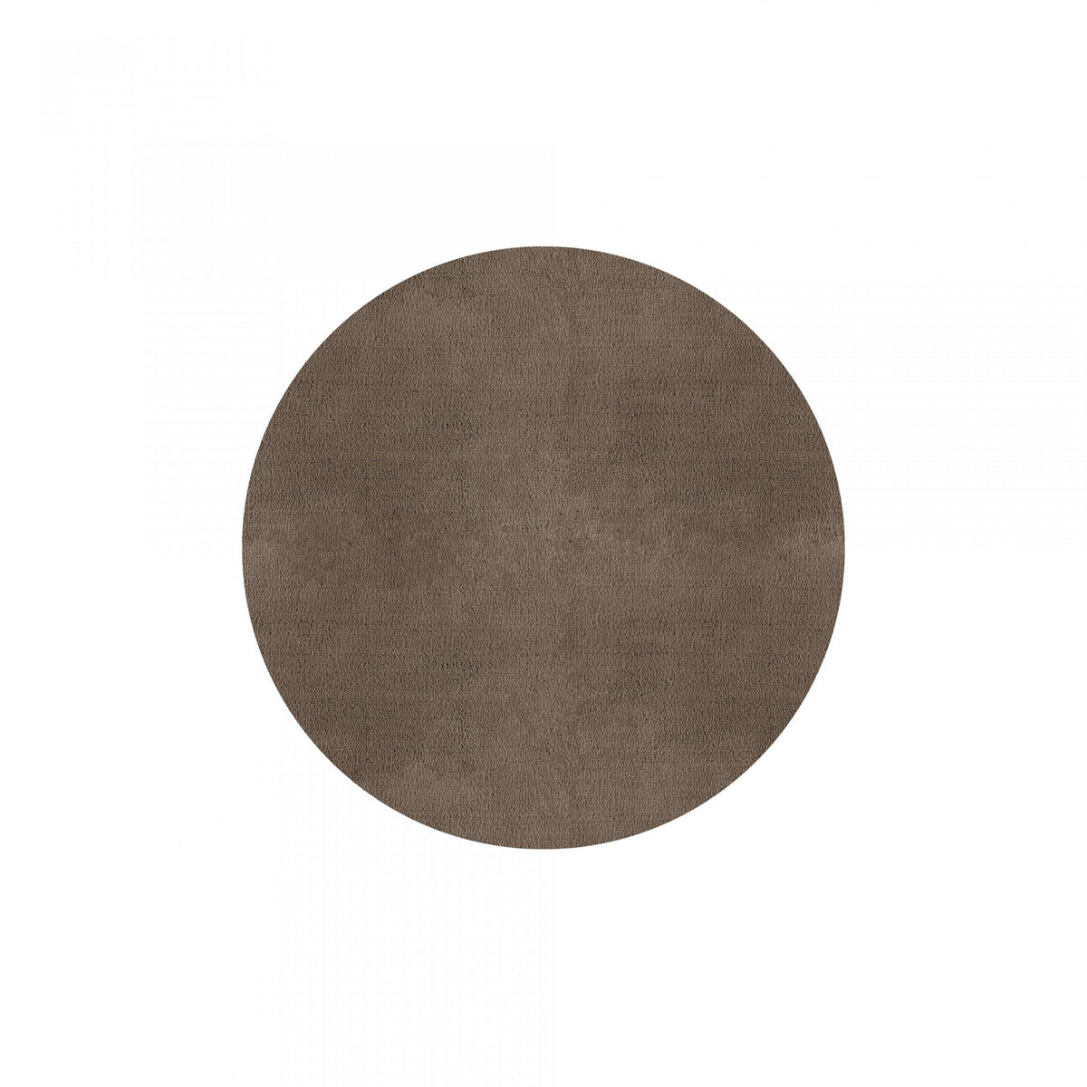 Plain Area Rug by Graccioza in Taupe, Round