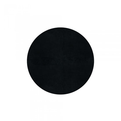 Plain Area Rug by Graccioza in Black, Round