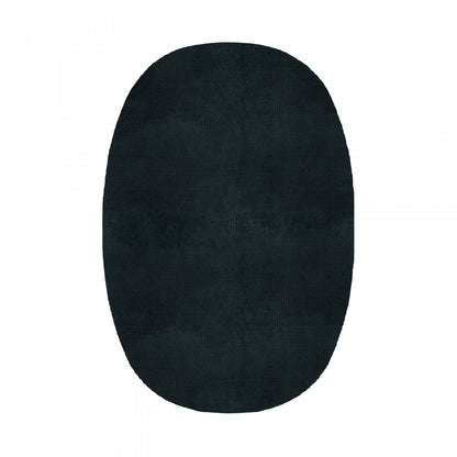Plain Area Rug by Graccioza in Charcoal Blue, Oval