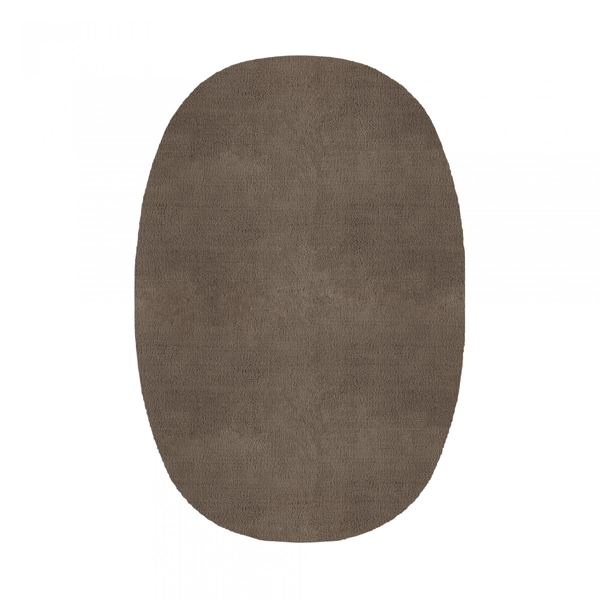 Plain Area Rug by Graccioza in Taupe, Oval