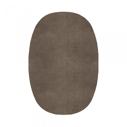 Plain Area Rug by Graccioza in Taupe, Oval