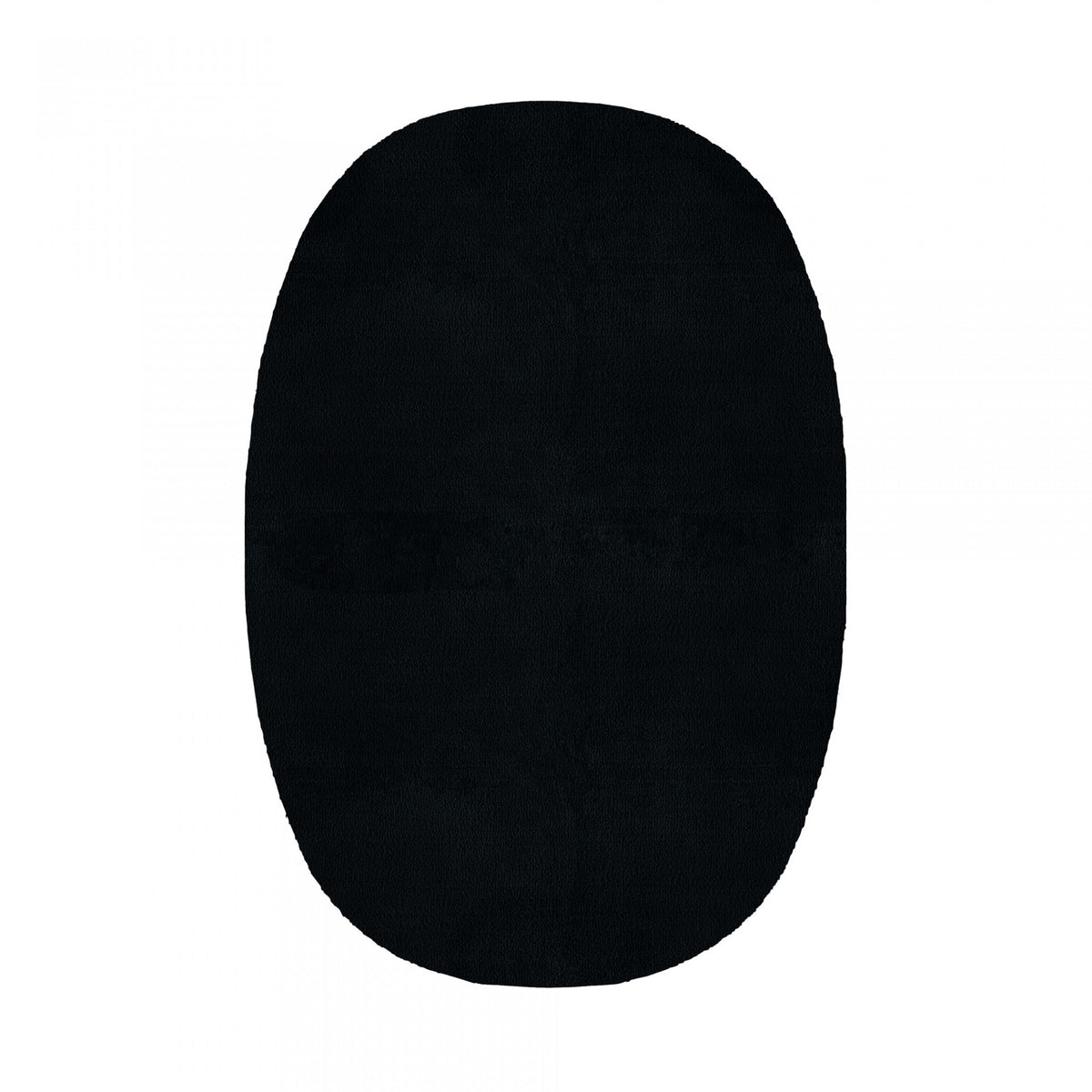 Plain Area Rug by Graccioza in Black, Oval
