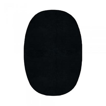 Plain Area Rug by Graccioza in Black, Oval