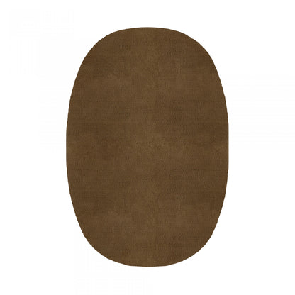 Plain Area Rug by Graccioza in Camel Brown, Oval