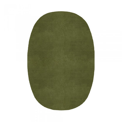 Plain Area Rug by Graccioza in Fresh Olive, Oval