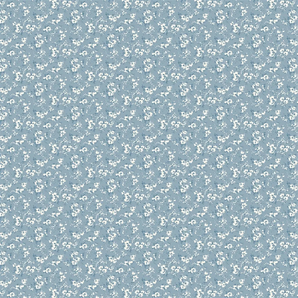 Maycroft Floral Fabric by Ralph Lauren in Chambray