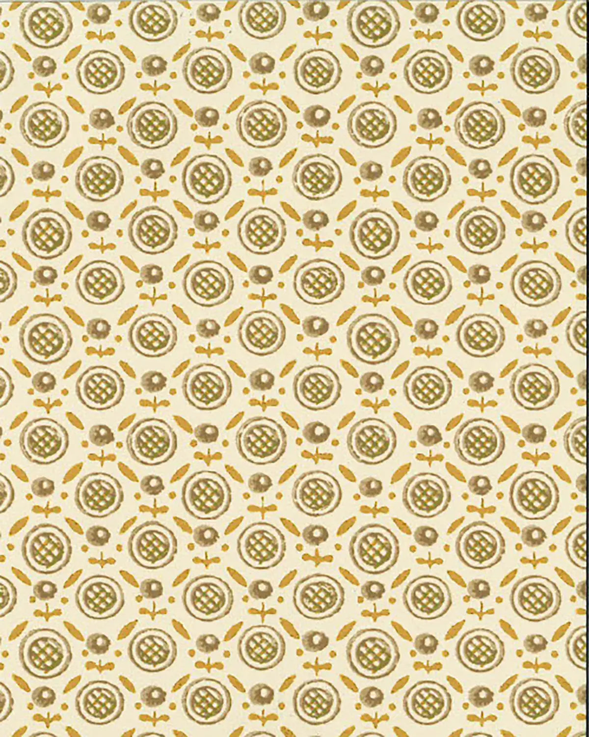 Barton Wallpaper by Fleurons d'Hélène in Barley