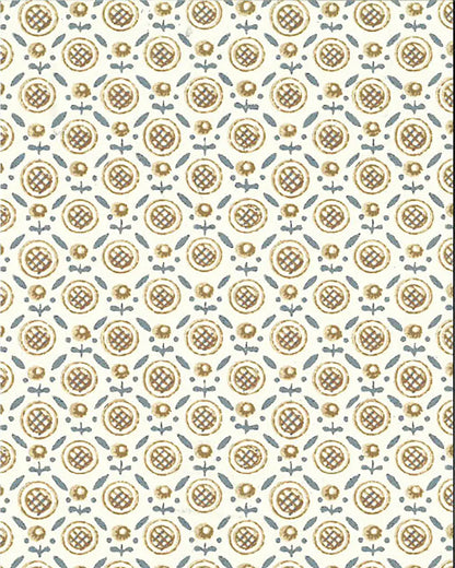 Barton Wallpaper by Fleurons d'Hélène in Porcini