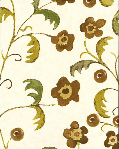 Ornella with Berries Wallpaper by Fleurons d'Hélène in Burnt Umber