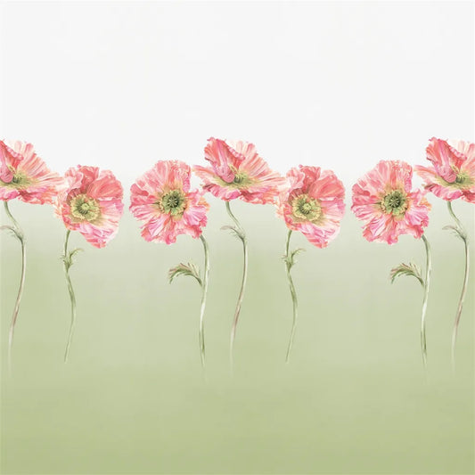 Coquelicot Wallpaper Panel by Designers Guild in Sage