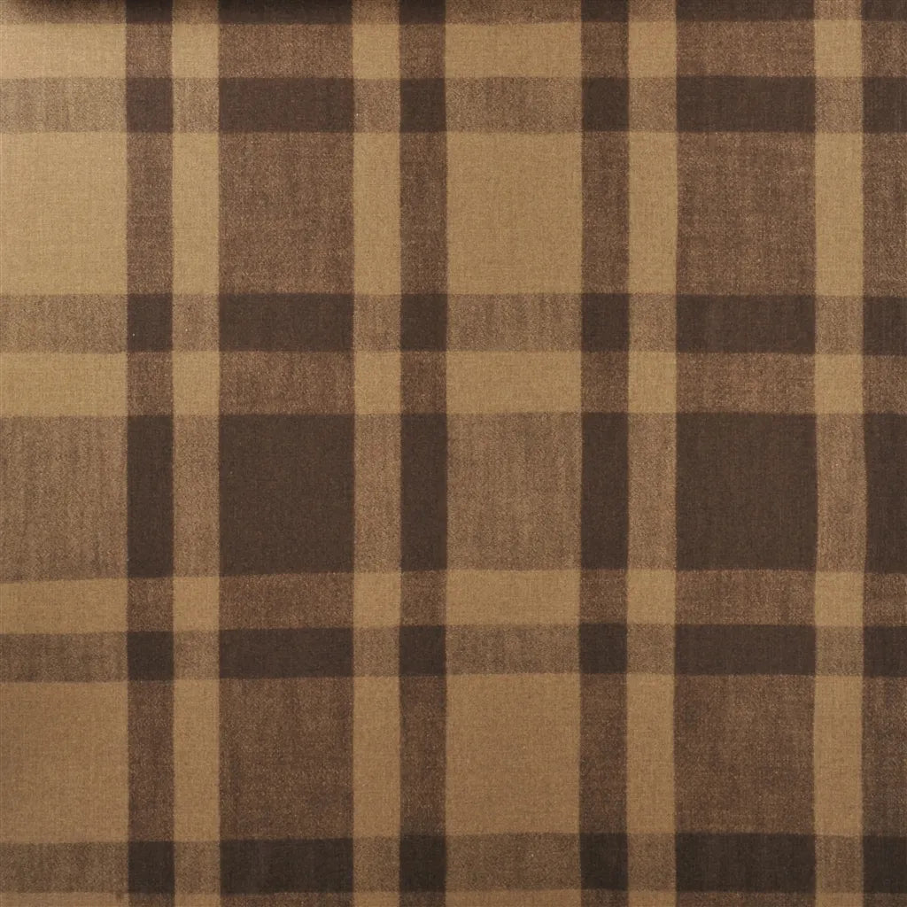 Hook Road Plaid Fabric by Ralph Lauren in Walnut