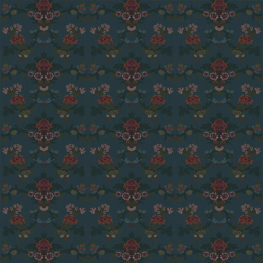 Moorland Lampas Fabric by Ralph Lauren in Blue