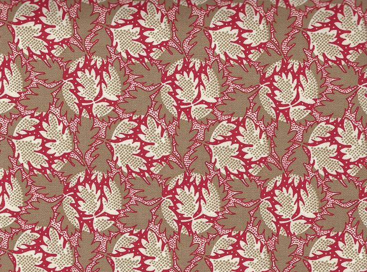 Feuilles Fabric by Fleurons d'Hélène in Rouge Taupe