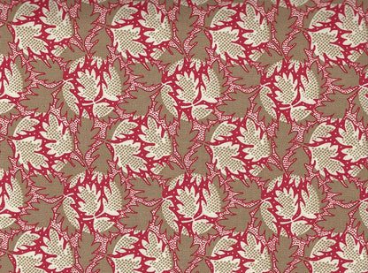 Feuilles Fabric by Fleurons d'Hélène in Rouge Taupe