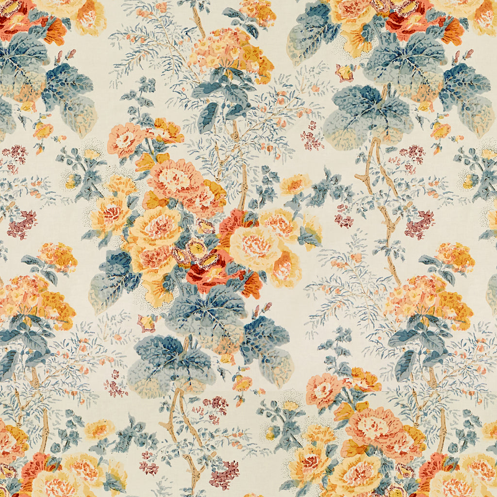 Hollyhock Hdb Fabric by Lee Jofa in Apricot/Lake