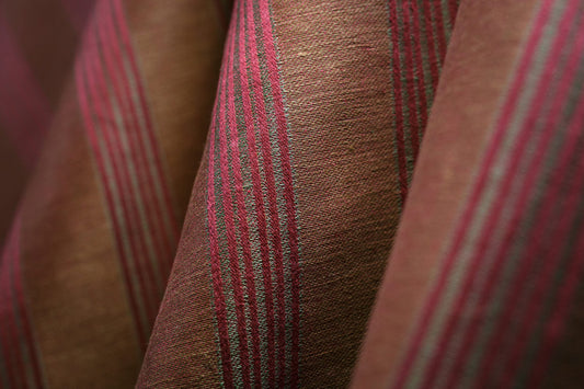 Sorrento Stripe Fabric by PG Tessuti in Campari