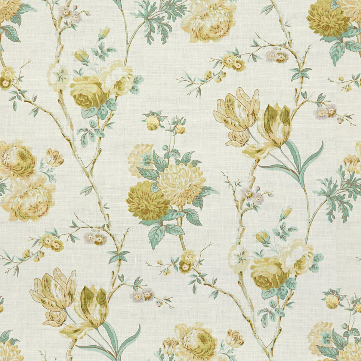 Allegra Linen - Green/Aqu