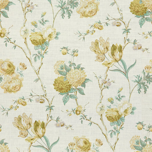 Allegra Linen Fabric by Lee Jofa in Green/Aqu