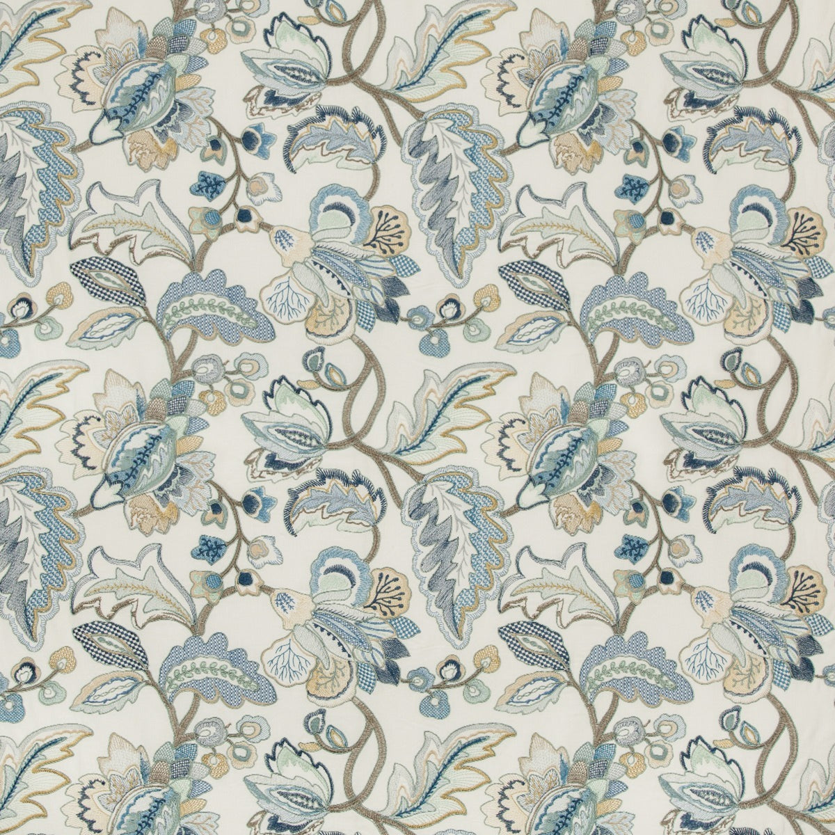 Orford Embroidery - Blue/Gold