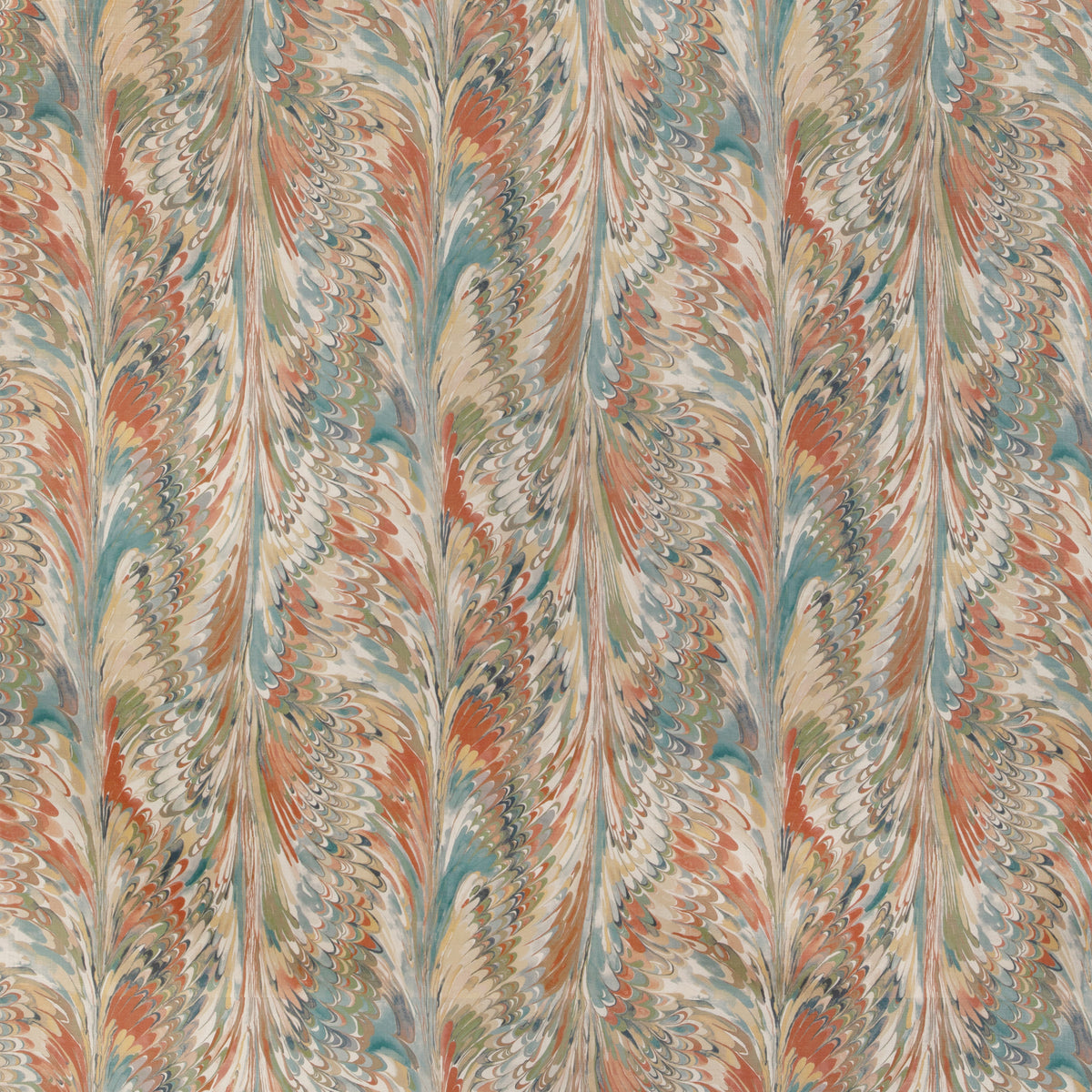 Taplow Print - Clay/Blue