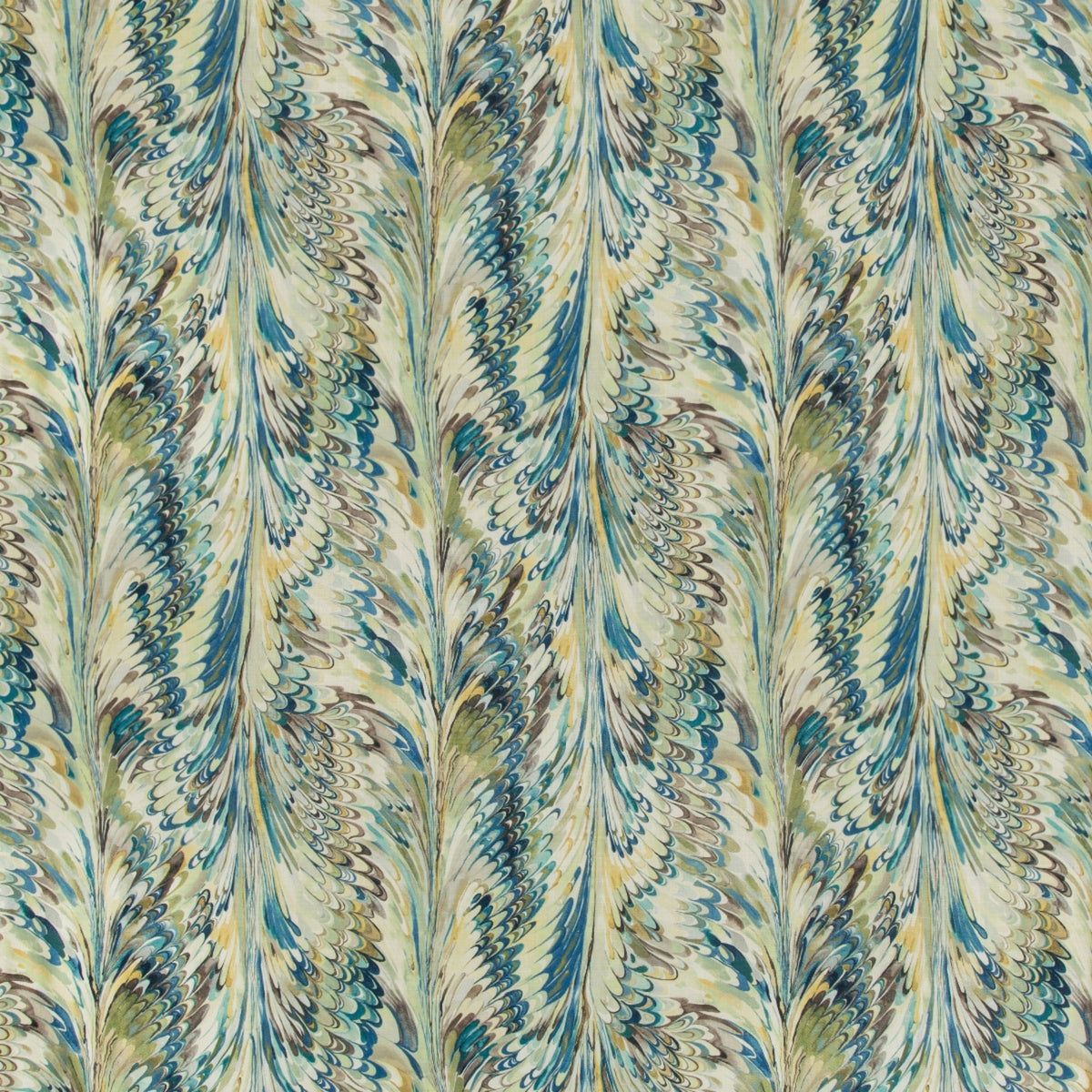 Taplow Print - Peacock/Gold