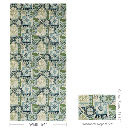 Batangas Print - Aqua/Leaf