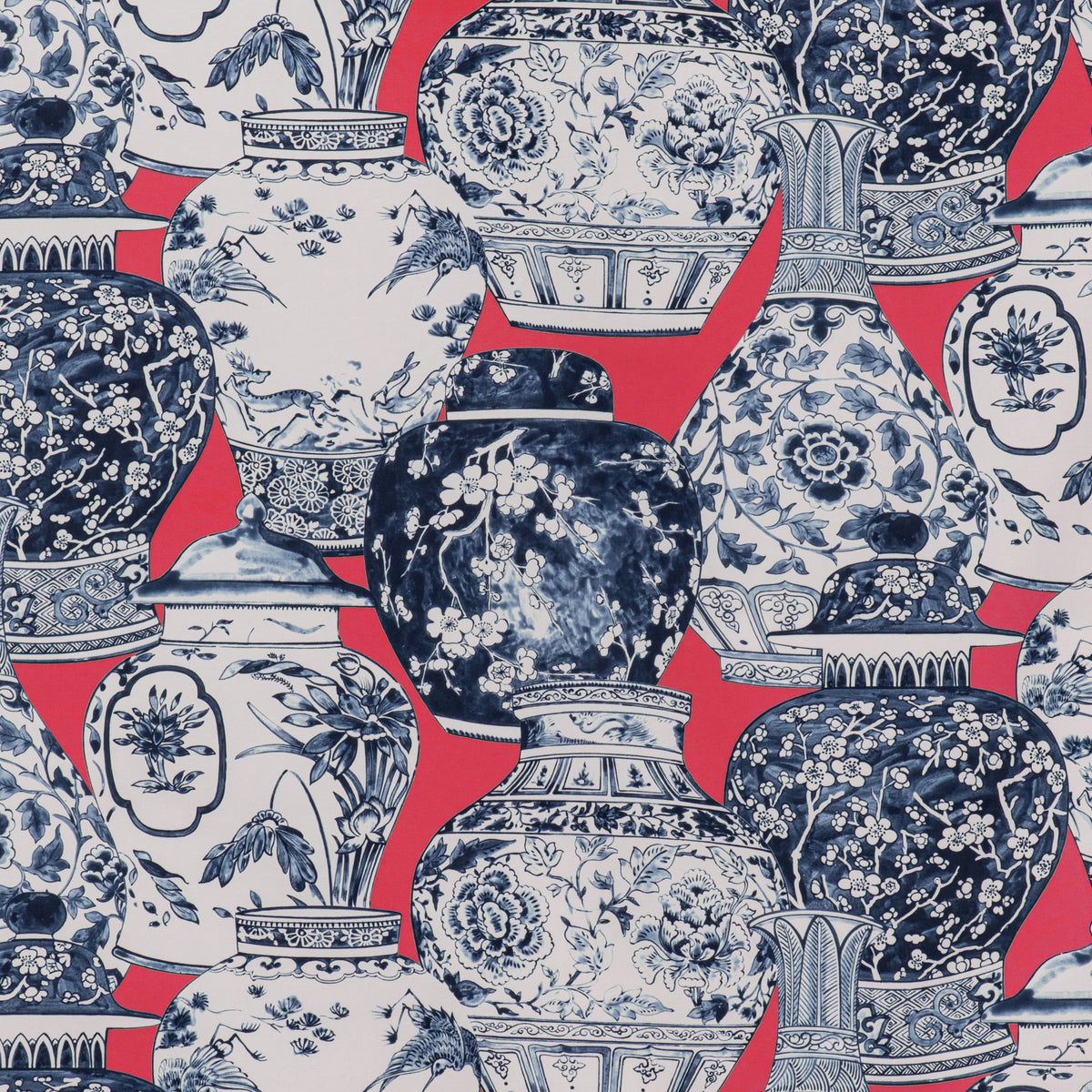 Pandan Print - Chili/Blue