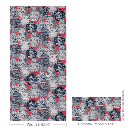Pandan Print - Chili/Blue